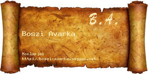 Boszi Avarka névjegykártya